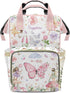 LiSoAkWE Fairy Garden Watercolor Butterfly Personalized Diaper Bag Backpack with Name,Customized Nappy Backpack