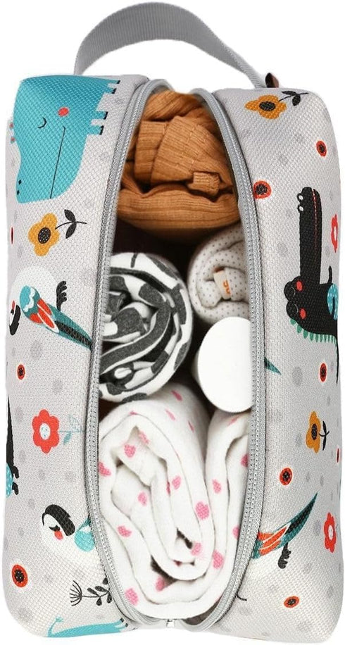 HAMUR HOME Reusable Wet Dry Bag Water-Repellent Travel Organizer with Protective Inner Lining for Baby Diapers