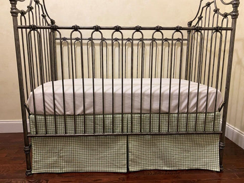 Brandream Crib Skirt Gingham Tailored, Baby Boy, Baby Girl, Gender Neutral Crib Skirt, Toddler Bedskirt Farmhouse Chic
