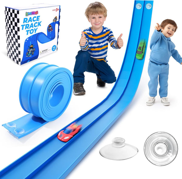 Flexible Race Track Toys for Kids: 15 Ft Flex Race Car Ramp