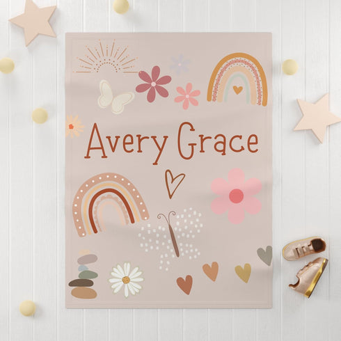 Laila and Lainey Personalized Baby Blanket, Custom Receiving Blanket with Name, Customized Baby Name Blanket for Baby