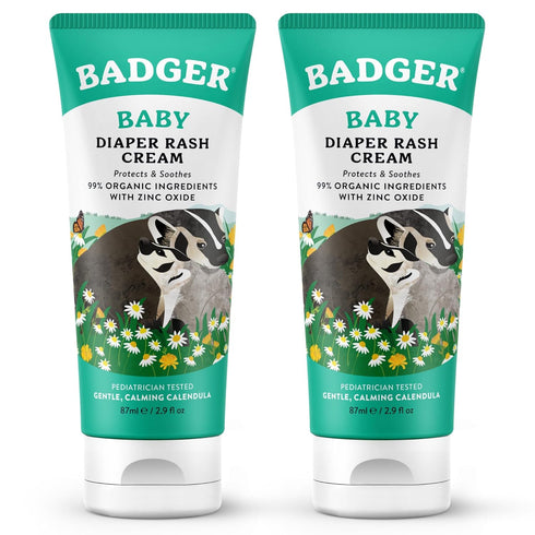 Badger Baby Diaper Rash Cream, Zinc Oxide Diaper Cream for Babies, Natural