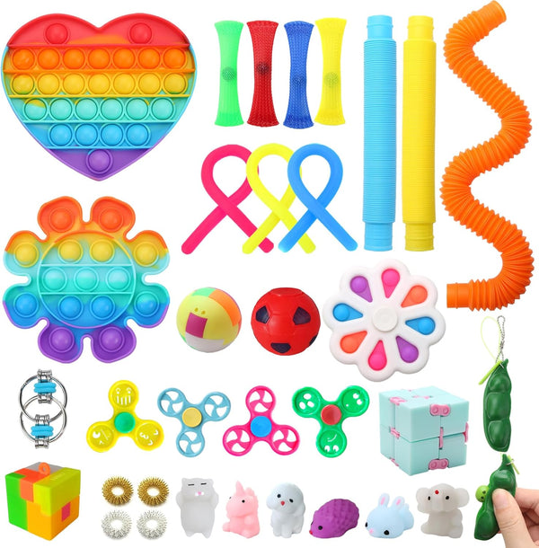 Fidget Simple Fidget Pack, 35pcs Fidget Toys Set with Popping Fidget Sensory