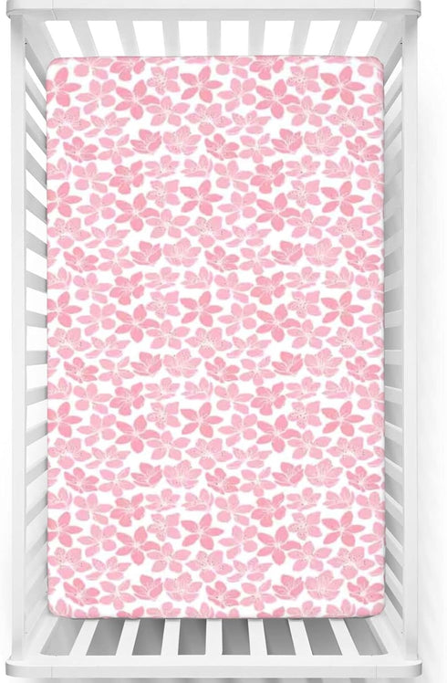 Cherry Blossom Themed Fitted Crib Sheet,Toddler Bed Mattress Sheets - Crib Mattress