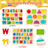 Wooden Puzzles for Toddlers, 3 in 1 Alphabet and Number Shape Puzzle, Educational Learning Toys Set of 3
