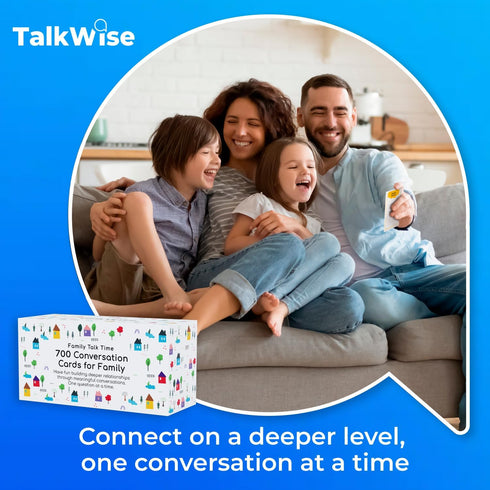 TALKWISE 700 6 Family Conversation Cards, Fun Conversation Starters for Families, Play Dinner Table Games, Family