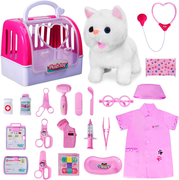 DWMTGS Doctor Kit for Girls -Vet Play Sets for Kids, Pretend Play Doctor