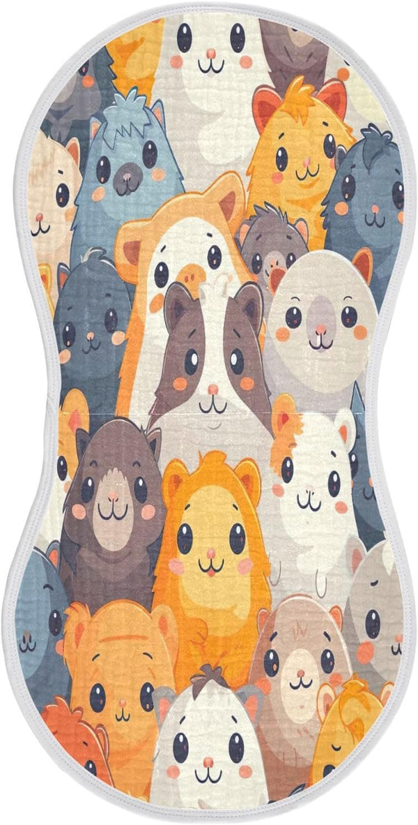 YETTASBIN Cartoon Guinea Pig Muslin Baby Burp Cloth, Super Soft Absorbent Cotton Burp