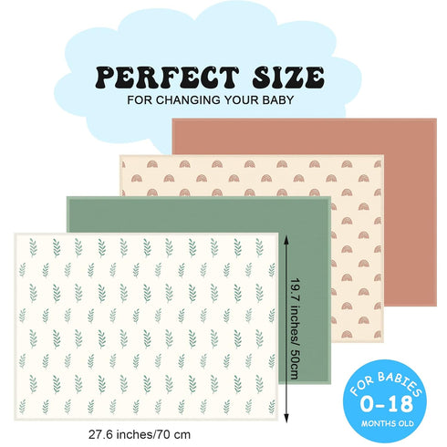 4 20" 28" 4 Geelin Pcs x Leather Baby Changing Pad Wipeable Changing Pad Portable Waterproof Diaper Mat for Travel Home