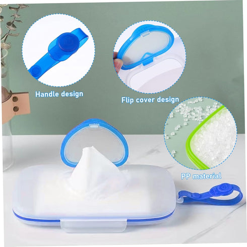 Pineeseatile 2PCS Wet Wipes Dispenser Box, Waterproof Refillable Plastic Baby Wipes Dispenser with Sealing Lids