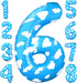 40 Inch Large Number 6 Balloon, Birthday Decorations with Blue Clouds, Party Supplies for 6th Birthday
