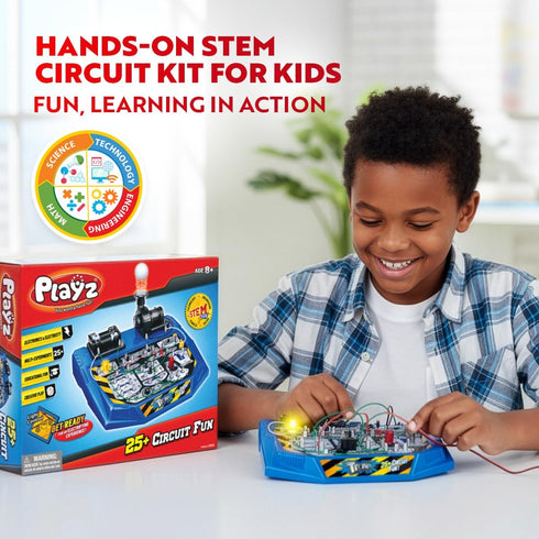 25+ 8, 9, 10, 11, 12, 13+ Playz Electrical Circuit Board Engineering Kit for Kids with STEM Projects Teaching