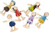 6-Piece Set Small Foot Wooden Bending Doll Family - Poseable Dollhouse Figures - Flexible Wooden Dolls with Bendable