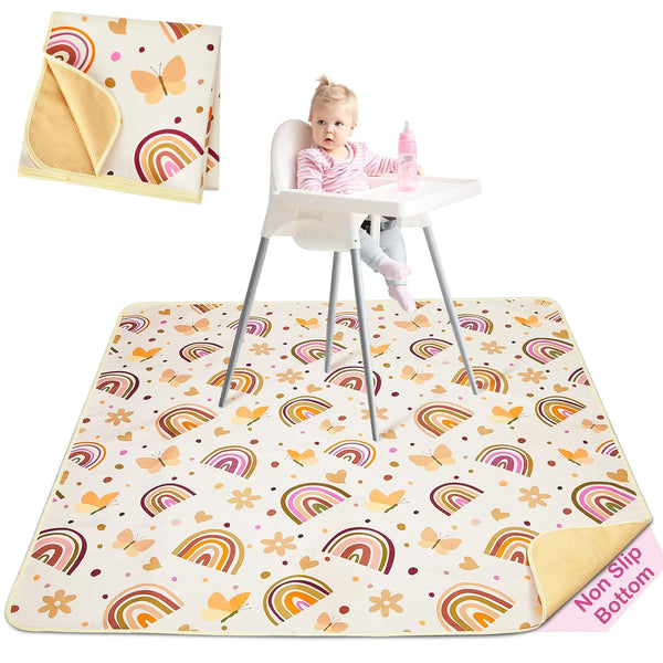 Basumee Splat Mat High Chair Mat Waterproof Baby Play Splat Mat for