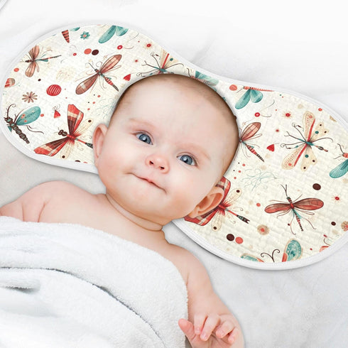 FLildon 2PCS Muslin Burp Cloth for Baby Dragonfly Pattern Super Absorbent Burping Cloths, Bibs for Newborn Boys Girls