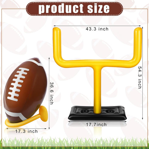 Leyndo 2 Pieces Inflatable Jumbo Football Set, 36.6" Jumbo Football and 54.3" Inflatable Goal for Football Party Game