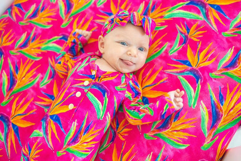 Bird of Paradise Fitted Crib Sheet, Made from Viscose from Bamboo and Spandex Material, Fits Standard Crib and Toddler