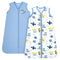TILLYOU Sleep Sack 0-6 Months, 0.5 TOG Baby Wearable Blanket with 2-Way Zipper, 2 Pack, Sky Adventure & Sky Blue