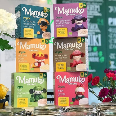 MAMUKO 4+ (200g 10 Organic Raw Buckwheat Porridge - High Fiber Porridge with No Added Sugar, Milk & Preservatives