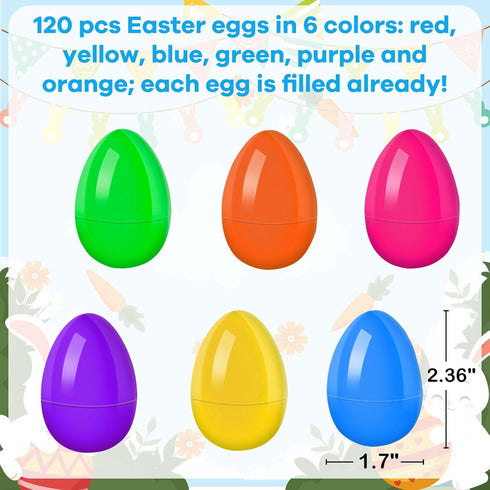 240 120 120 GOAUS Prefilled Easter Eggs with Toys Pcs, Eggs Truly Filled with Small Toys, Pre-filled Easter Egg Hunt