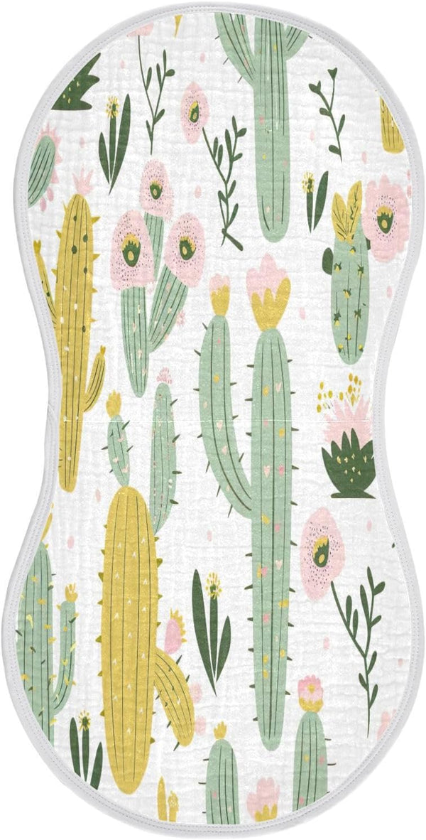 YETTASBIN Cactus Muslin Baby Burp Cloth, Super Soft Absorbent Cotton Burp Rag Baby