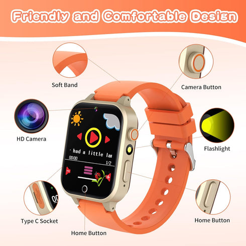 Cosjoype Kids Smart Watch Gift for Girls Age 3-12, 26 Games HD Touch Screen Kids Watches with Video Camera