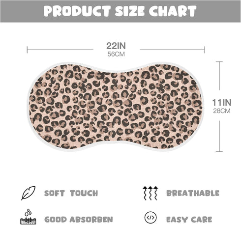 Mazeann 4 Pack Leopard Cheetah Print Burp Cloths Baby Boys Girls Absorbent Soft Cotton Burping Cloths Rags