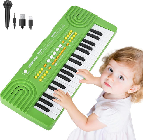 Drmukie Upgraded Piano Keyboard Kids Toy for Toddlers 37 Key Electric Pianos with