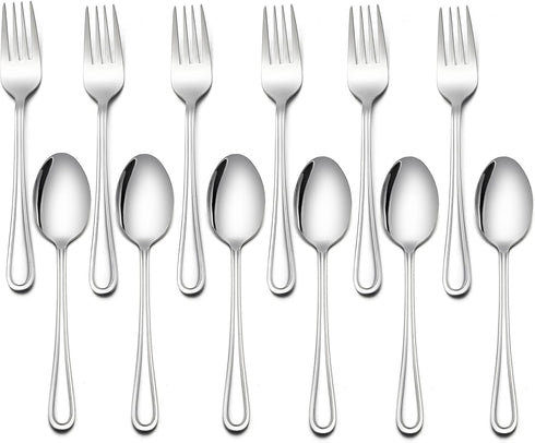 LIANYU 16-Piece Kids Silverware Set, Includes 8 Kids Spoons & 8 Forks, Stainless Steel Toddler Utensils