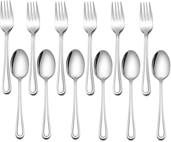LIANYU 16-Piece Kids Silverware Set, Includes 8 Kids Spoons & 8 Forks, Stainless Steel Toddler Utensils