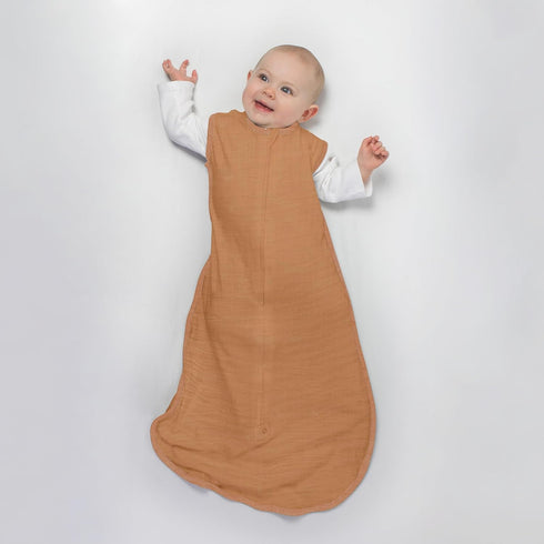 SwaddleDesigns Baby Sleep Sack 6-12 Months, Cotton Muslin Wearable Blanket with 2-Way Zipper, Butterum