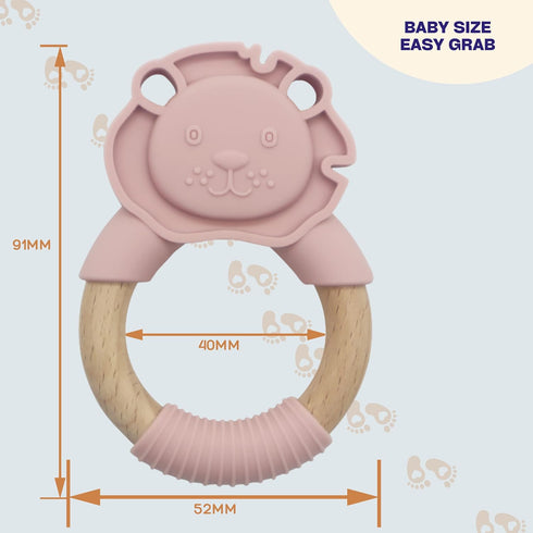 PREMIUM Baby Teething Toys, Silicone Teether for Pain Relief, Cooling Gum Chew Toy, BPA Free, Lion