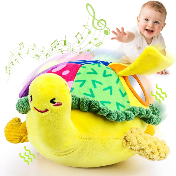 Esjay Baby Toys 6-12 18 Months, Crawling Musical Turtle Plush Tummy Time