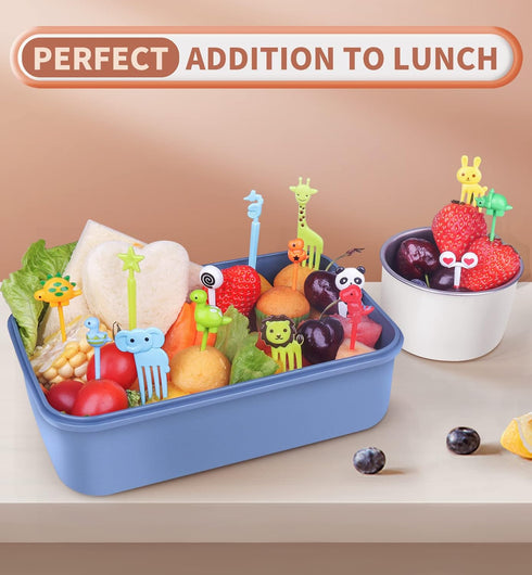 DOUDOULE 160PCS Food Picks for Kids with Storage Box, Kids Lunch Accessories for Bento Box, Animal Kids Food Picks