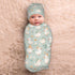 Nanyizly Set 0-6m Cute Little Duck Flowers Newborns Beanie Swaddle Blanket Baby Receiving Blankets for Infant Boy Girl