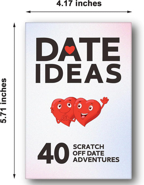 Lapogy 40 Romantic Card Games for Date Night - pcs Date Ideas Scratch Off Date Adventurous Cards Valentines Day Bridal