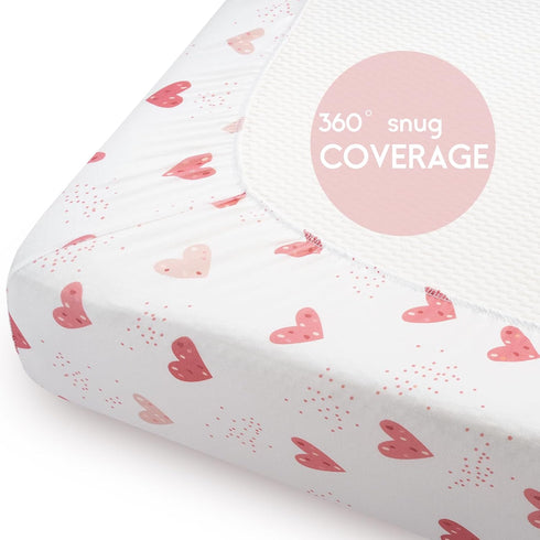 Pack 2-Pack Pack Yoofoss and Play Sheets Fitted, Mini Crib Sheets for N Play Mattress, Stretchy Playard Sheet, Soft