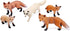 UANDME Fox Toy Figures Set - Includes Arctic Fox & Red Foxes Figurines Cake Toppers (5 Foxes)