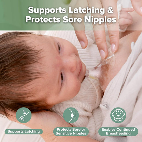 (18mm, 4pcs) haakaa Silicone Nipple Shields for Breastfeeding Newborns, Contact Nipple Shield for Latching