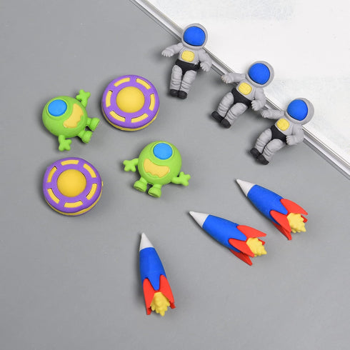 Space Erasers for Kids, 16Pcs 3D Outer Space Take Apart Puzzle Pencil Erasers