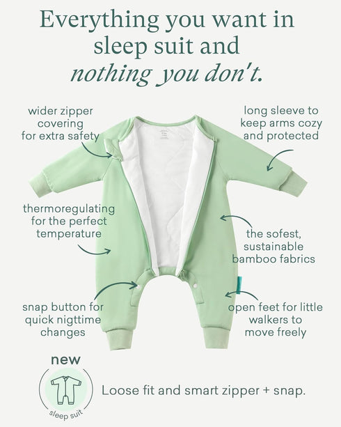 1.0 Cozy PurComfy Supersoft Active Toddler Sleepsuit TOG Long Sleeve Wearable Blanket with Legs All-Season Sleeper