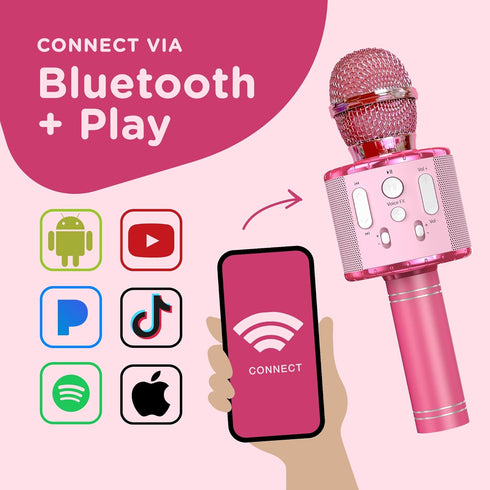 Move2Play Kids Karaoke Microphone, Personalize with Jewel Stickers, Birthday Gift for Ages 3+