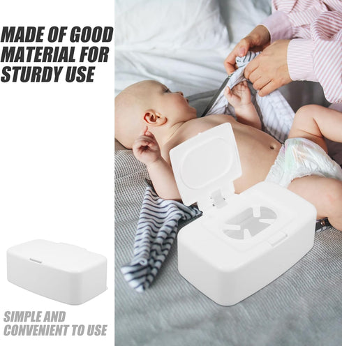 SHINEOFI 6.69X4.13X2.36In Refillable Wipes Dispenser Box with Non-Slip Base Portable Wet Tissue Holder for Baby