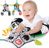 teytoy Tummy Time Pillow with Crinkle Mat & Teethers, Black and White High Contrast Baby Toys for Infant Newborn