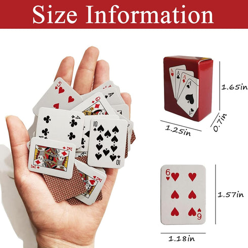 Mini Playing Cards 10 Set Poker Cards Miniature Poker Set with Gift Box Mini Poker Cards Travel Game Poker Cards Great Novelty Gift for Boys Girls Adult Party Decoration Idea(1.18x1.57in)