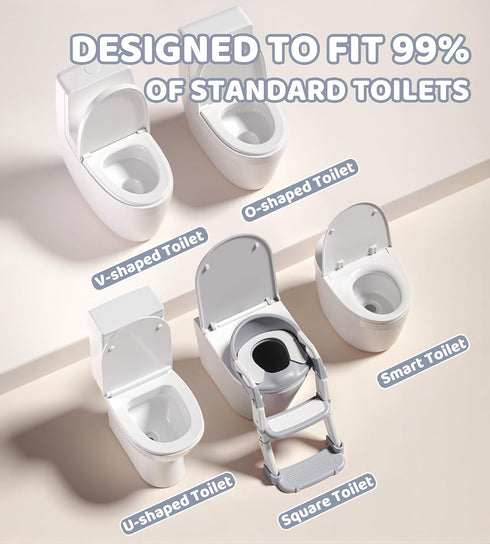MantisFist 2-in-1 1-3, Toddler Potty Training Toilet Seat with Step Stool Ladder Adjustable Height Potty Chair Urinal