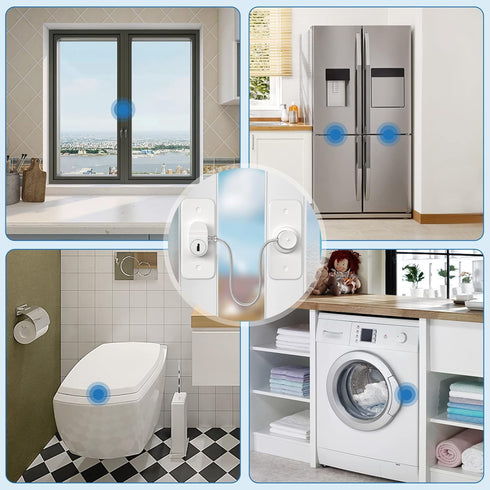 AOSITE Mini Fridge Locks for Kids, No Drill Refrigerator Locks for Cabinets, Drawer Locks for Baby Proofing, White, 2