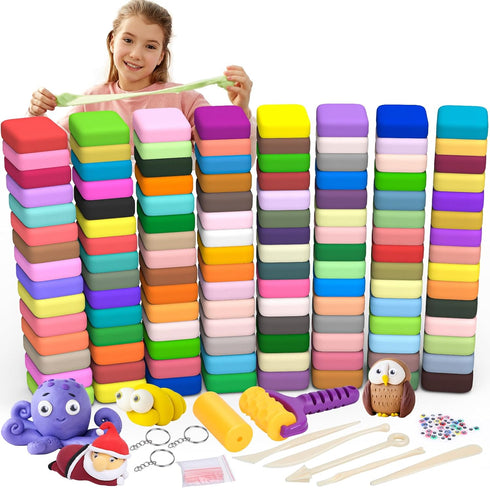 169 120 Pcs Air Dry Clay Colors Modeling Model Magic Clay for DIY Molding Starter Kit with Sculpting Tools,Ultra Light