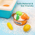 CUTE STONE Play Kitchen Sink Toys with Upgraded Real Faucet, Play Cooking Stove, Cookware Pot and Pan,Play Food, Color