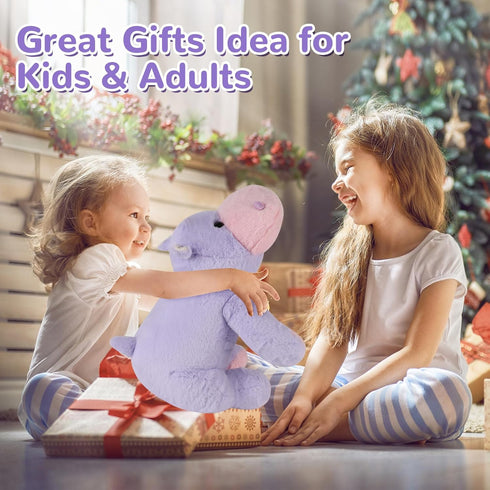 22 Inch 4.5 (22" 4.5 lbs) meowtastic Hippo Weighted Stuffed Animals - Pounds Weighted Plush Hippo Stuffed Animals - Big
